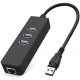 Концентратор Dynamode USB 3.0 Type-A - RJ45 Gigabit Lan, 3*USB 3.0 (USB3.0-Type-A-RJ45-HUB3)
